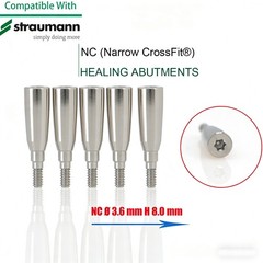 US 5Pc Fit Straumann Titanium NC Healing Abutment & Closure Cover Cap ITI BL/BLT