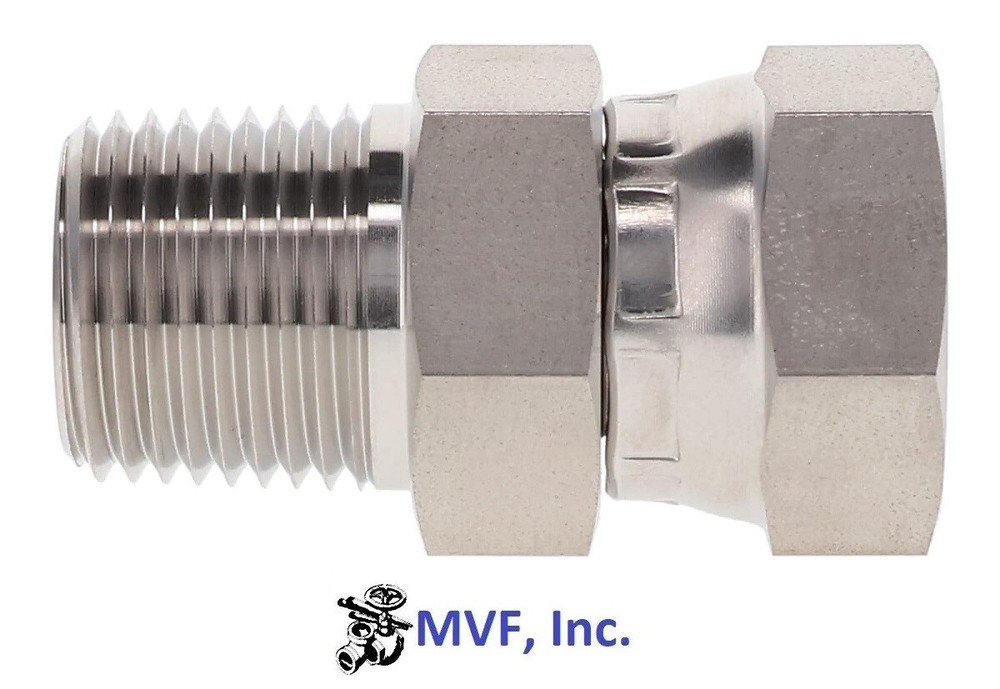 1/4″ Male NPT x 1/4″ Female NPSM Pipe Swivel Straight Adapter 316 1404-04-04-SS