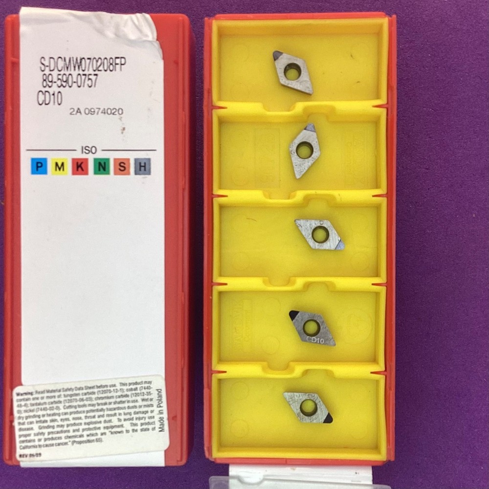 5pc SANDVIK S-DCMW 070208FP DCMW 2(1.5)2FP CBN Inserts CD10 🎯 Machinist