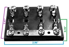 FUSE BLOCK FUSE HOLDER, 4-POSITION, GLASS FUSES (i.e. 3A, ABC, AGC) WITH SCREWS
