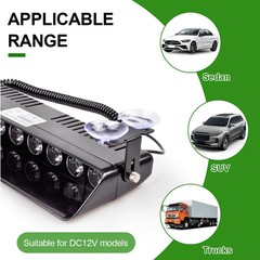 Car Emergency Strobe Light, 12V Windshield Dashboard Warning Flash Light with 12