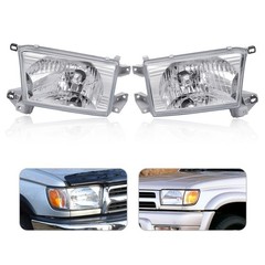 Pair Glass Headlights 4Runner 1996-2002 Clear Lens White Housing 81110-35320