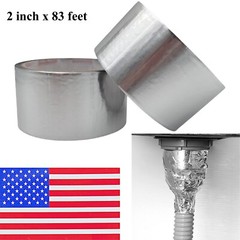 Aluminum Foil Tape 2in x 55 Yd Heat Resistant Waterproof Insulation Home Repair
