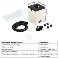 VEVOR 150W Laser Solder Fume Extractor Smoke Absorber 3-Stage Filters 332 m³/h