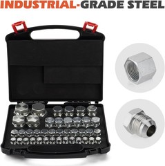 80pcs JIC 37° Flare Cap&Plug Hydraulic Hose Tube and Pipe Fitting kit Heavy Duty