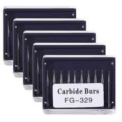 5 packs Dental Pear-shaped Tungsten Steel Carbide Burs FG 329 for High Speed ty
