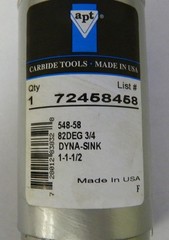 APT Insertable Counter Countersink 84° 3/4" Dia. #548-58