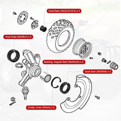 Wheel Bearings Seals Front for Honda Foreman 500 400 450 Rincon 650 680 Rubicon