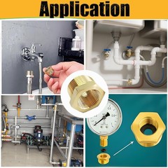3/4″ Male to 3/8″ Female Brass Reducer Bushing, Versatile NPT Adapter Set of 2
