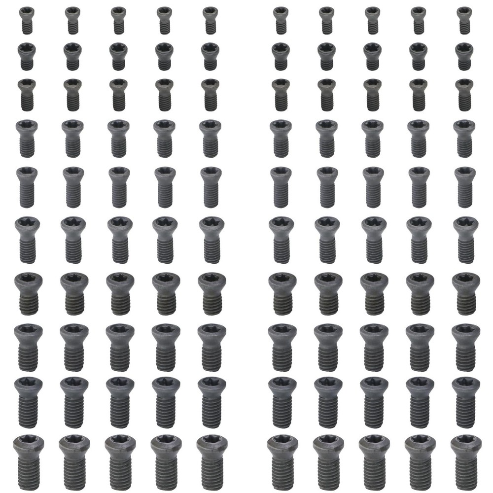100Pcs Alloy Steel Torx Screws M2-M5 for Carbide Insert CNC Tool Holder Set