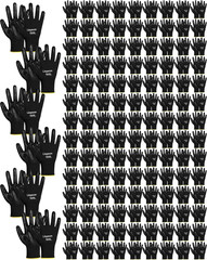 PU Coated Gloves Bulk, Reusable Rubber Safety Gloves for Men Women Work Warehous