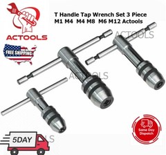 New Adjustable T-Handle Tap Wrench Set Of 3 Pcs M1-M4 / M4-M8 / M6-M12 USA