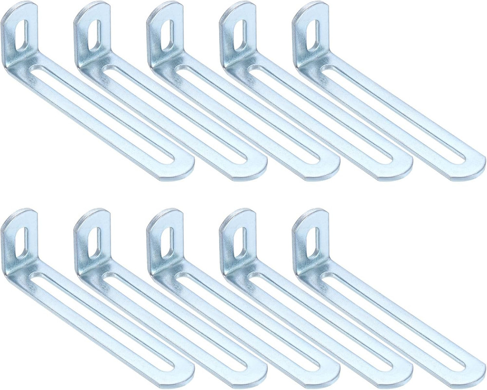 10 Pcs Adjustable Right Angle Brackets, Slotted L-Shape Corner Bracket
