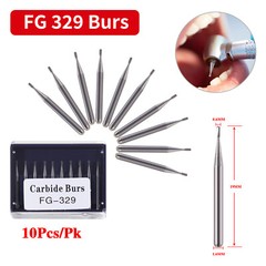 10 Pcs Dental Carbide Burs Pear-Shaped Type High Speed Tungsten Steel Bur FG329
