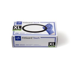 Medline FitGuard Touch Powder-Free Nitrile Exam Gloves Disposable X-Large 250/Bx