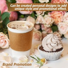 50PCS Coffee Cup Sleeves – Hot Coffee Sleeves Disposable Cold Drinks Iced