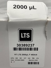 (480) METTLER RAININ 2000uL BioClean Ultra RT LTS Pipette Tips 8×60 30389237