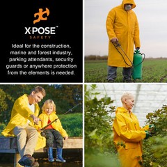 PVC Knee Length Yellow Raincoat All Weather 35mm Sizes Small-6XL