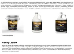 Clean Mist, Ultra-Concentrated Misting Coolant for Cutting and Machining, 1Quart