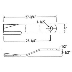 2 Bush Hog Blades 7556 7556BH For BH26 SQ172 SQ72-4 SQ720 206 256 1206 1256