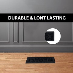 4″ x 14″ Oriental Design Floor Register in Textured Black Finish – Vent Cover…