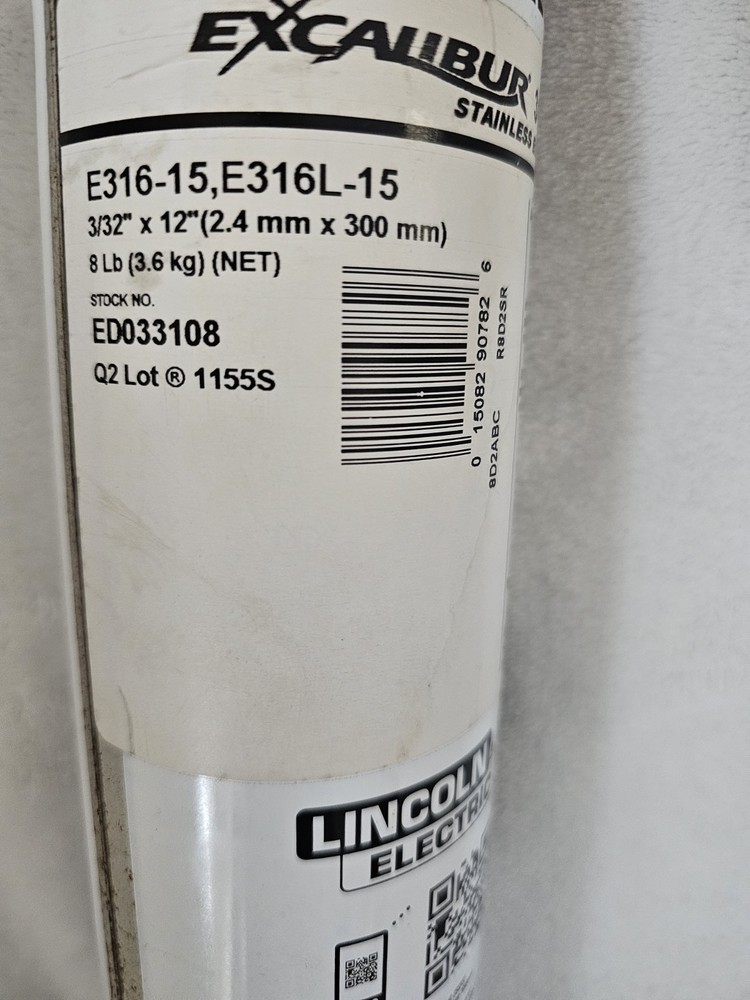 Stainless Steel Welding Rod, Excalibur, E316-15, 3/32, 12 inch, ED033108