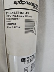 Stainless Steel Welding Rod, Excalibur, E316-15, 3/32, 12 inch, ED033108