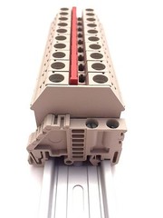 Solar Combiner Box Connector DIN Rail Terminal Blocks Dinkle 6AWG 60A 600V