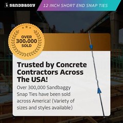 Sandbaggy 12″ x 4 ¾” Standard Snap Ties For Concrete Forms (Short End)
