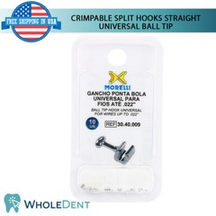 10x Orthodontic Dental Straight Universal Ball Tip Crimpable Split Hooks Morelli