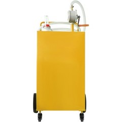 VEVOR Fuel Caddy Fuel Storage Tank 35 Gallon 4 Wheels with Manuel Pump Yellow