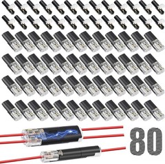 80 PCS Reusable Clamp Terminal Blocks Plug-In Quick Wire Connectors for Cables
