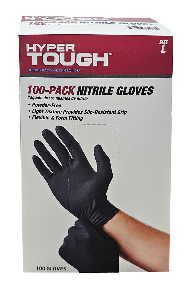 Disposable Nitrile Gloves 100 Count Size Large One Size Fits Most