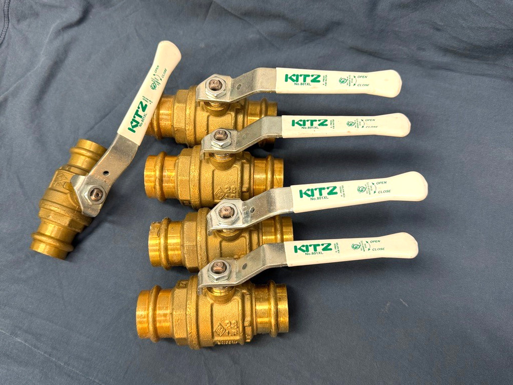 LOT {6} 1″ Ball Valves P X P; {4} 1″, {1} 3/4 {1} 1-1/4 Full Port Made in Italy
