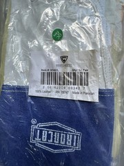 IRONCAT 6142/L Goatskin Leather TIG Welding Gloves, L, Blue, Gauntlet, 12 pair