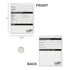 100 PCS Vinyl Record Catalog Cards 4×5.25 Inch White Printed DoubleSided