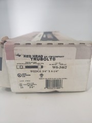 RED HEAD WS-3462 TRUBOLT ZINC PLATED STEEL WEDGE 3/4″ x 6-1/4″, BOX OF 13, NIB