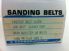 Carborundum Abrasives 10 Fastcut Cloth Aloxite Belts 100 Grit Closed Coat 3″x24″