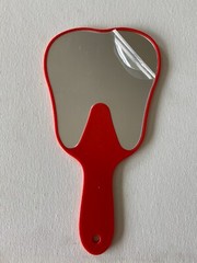 One Dental Office Chairside Molar Tooth-shape Patient Face Mirrors 5 Color