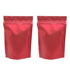 100 Resealable Matte Red Metallic Foil Stand-Up Food Grade Pouches Package Bags
