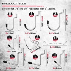 Ultimate 121-Piece Pegboard Hooks Set, Accessories with Metal Black