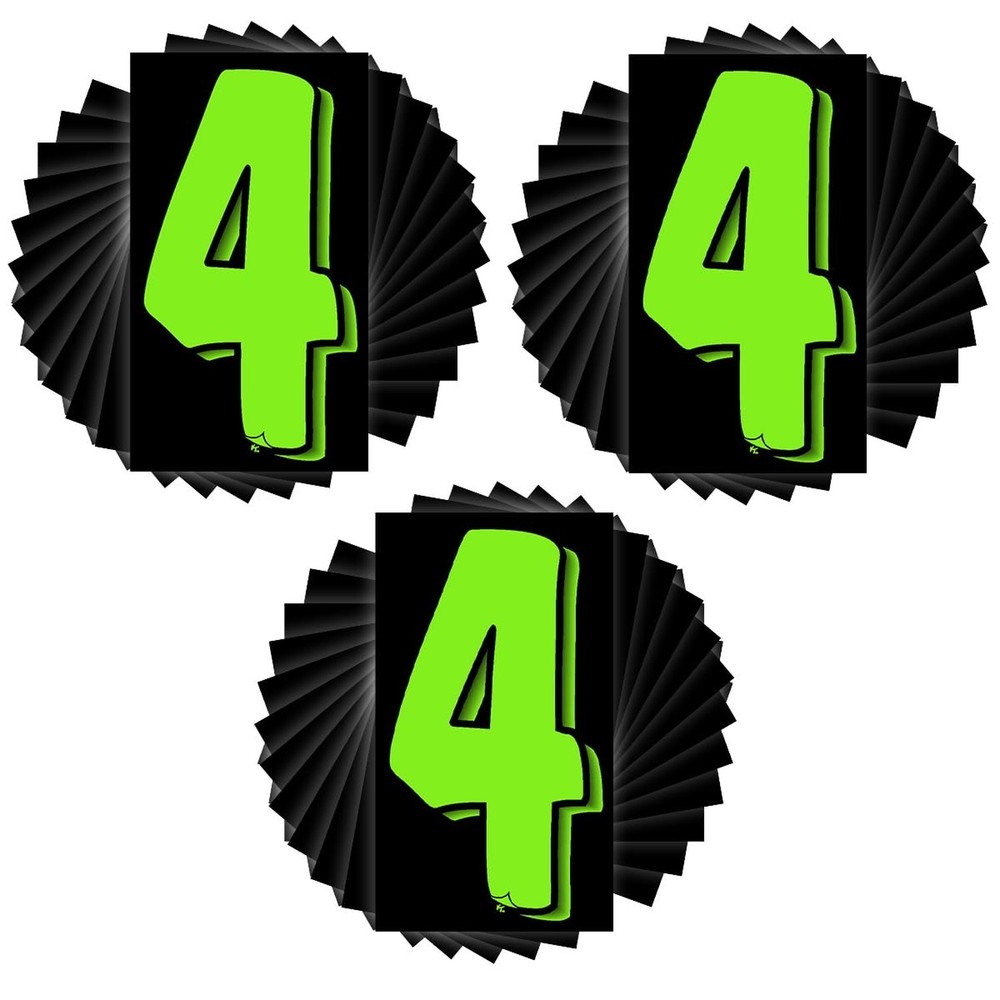 Versa-Tags 36 Number Four (4) 7.5-Inch Green and Black Windshield Pricing Num…