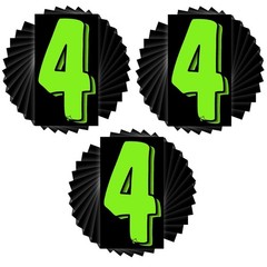 Versa-Tags 36 Number Four (4) 7.5-Inch Green and Black Windshield Pricing Num…