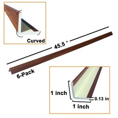 Wall Corner Protector 6PCS 45″ Walnut Wood Grain Trim for Door Window Mirror