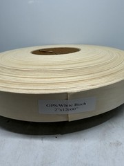 New Roll of GPS / White Birch Veneer Edging 2″ x 12000″ 1/64″ thick .02″ & .5mm