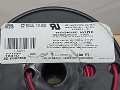 Carol 18410 16awg Stranded Copper PVC HookUp Wire AWM Red 100ft Appliance 600V