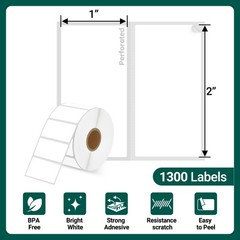 5Rolls Direct Thermal 2″x1″ Labels for Zebra GX420d LP2824 ZD410 ZD420 ZT220
