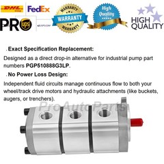 3-Section Hydraulic Pump PGP510888G3LP For AGT Skid Steer Loaders Gear Pump