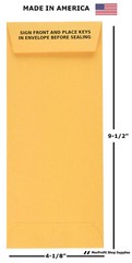 500 Night Drop Key Envelopes – Auto Repair Shops and Mechanics Self-Adhesive