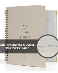 Beautiful To Do List Notebook – Aesthetic 6.4 inches X 8.5 inches, Beige
